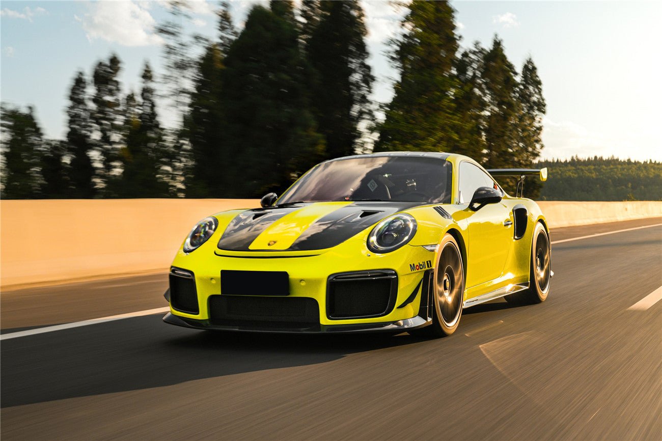 2013 - 2019 Porsche 911 991 Turbo S GT2RS Style Partial Carbon Fiber Front Bumper and Fender